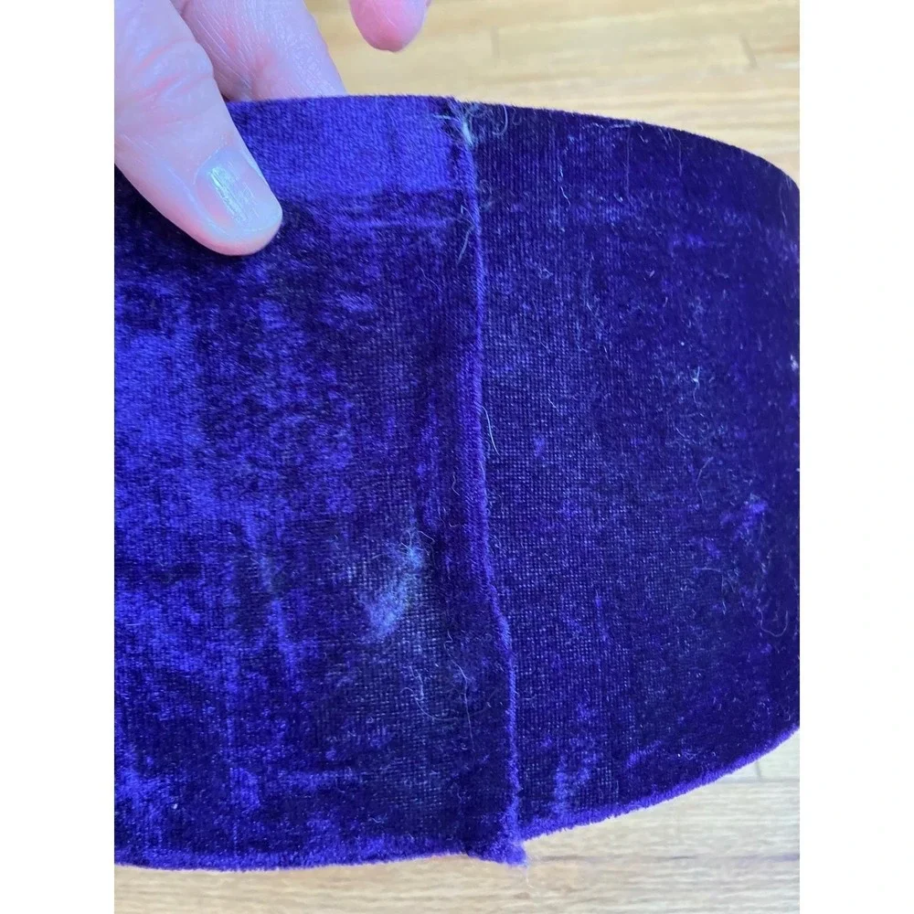 Vintage Purple Round Velvet Hat Box Storage Container Decorative Gift Present